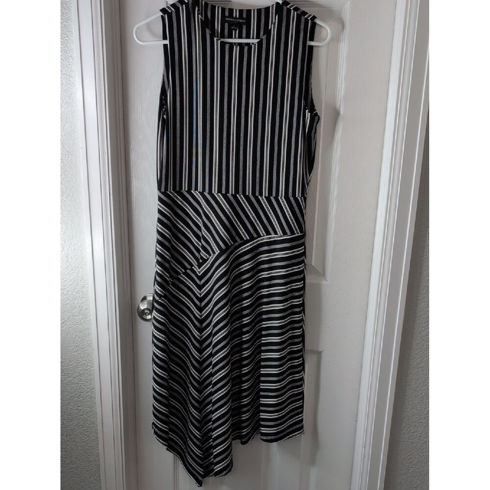 Banana Republic Black and White Striped Midi Dress Size S